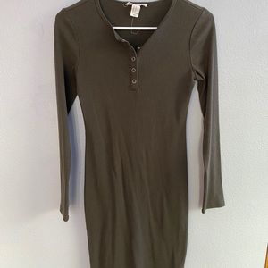Army green bodycon dress